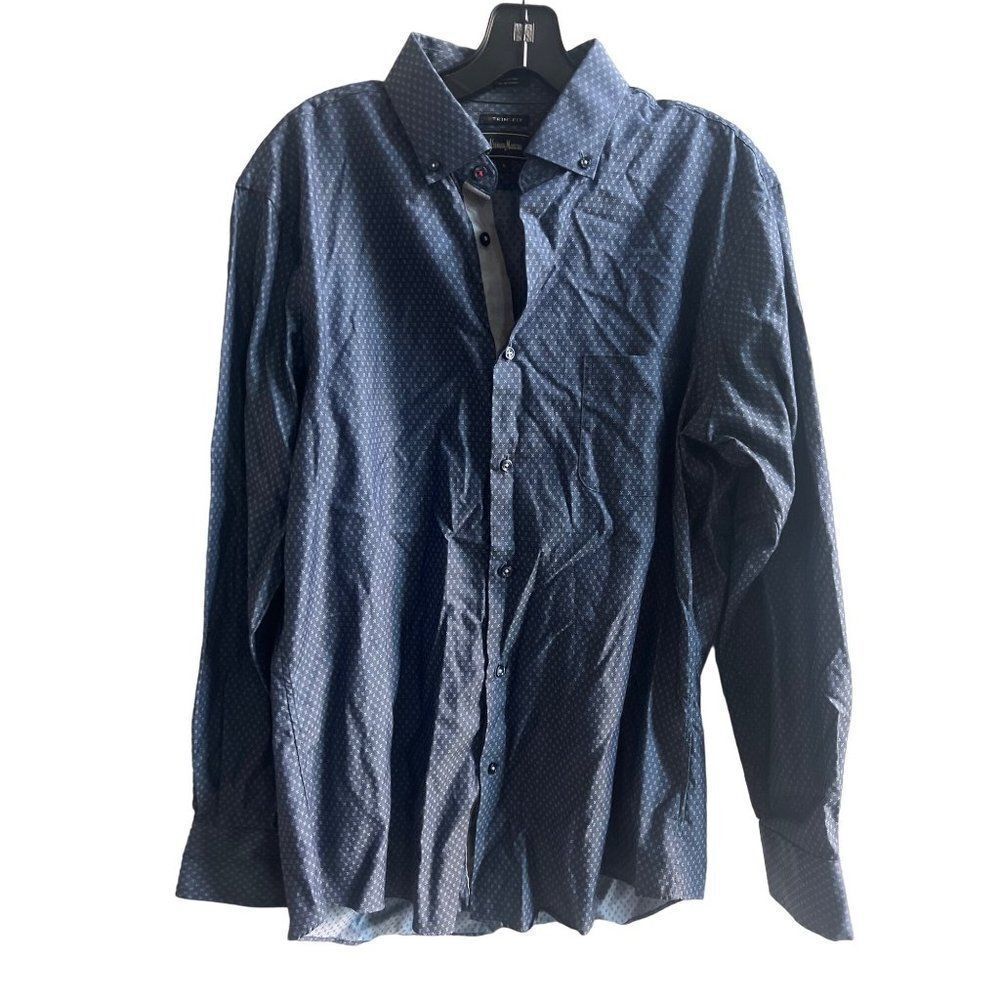 Neiman Marcus dress shirt size large button down trim fit‎ cotton
